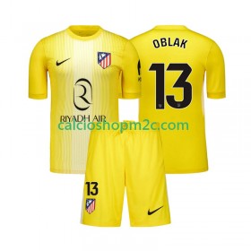 Atlético Madrid Jan Oblak 13 Portiere Bambino Maglia Prima 2025/2026 Manica Corta